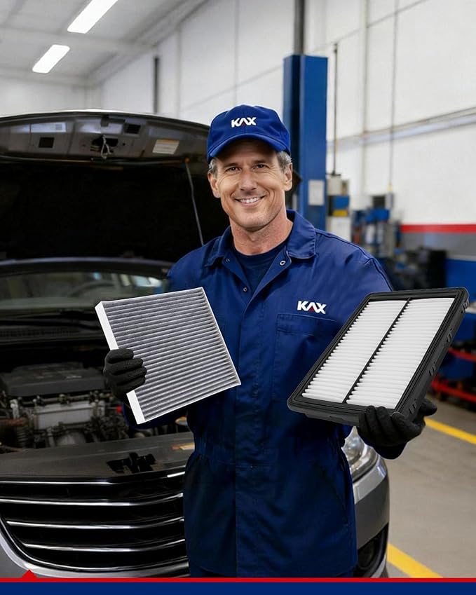KAX Engine & Cabin Air Filter Kit, Replacement for Kia Optima 2016-2020 (2016 only GAS not for FHEV), Hyundai Sonata Hybrid Models 2016-2019, Replace# CA11942 CF12159