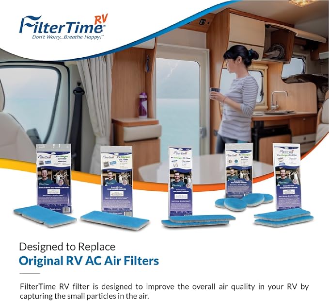FilterTime RV FT-616 RV Air Filter 6”x16” AC Filter Replacement for Coleman Mach (2 filters per pack) MERV 6 Replaces Original Air Filter