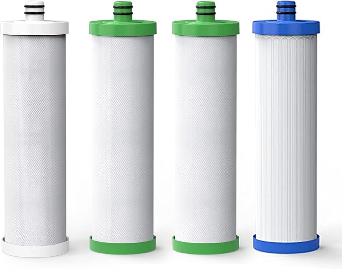 Waterdrop TST-UF Replacement Water Filter, 1-Year Replacement Pack, 4 Filters (2 x P1, 1 x U2, 1 x C3), Replacement for Waterdrop TST-UF & TST-B 3-Stage Under Sink Water Filtration System