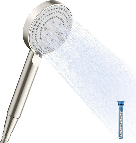 OFFO Filtered Shower Head with Hose, 20 Stage Shower Head with Filters with 60" Stainless Steel Hose, 4” Face High Pressure 6-Mode to Remove Chlorine, Brushed Nickel