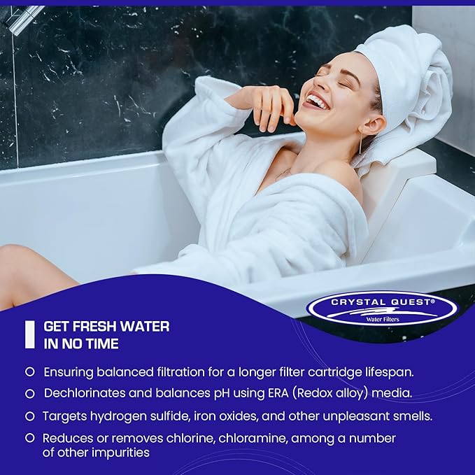 Crystal Quest Shower Filter Replacement Cartridge - Removes Chlorine and Contaminants for Cleaner Water - Durable Eco-Friendly BPA-Free Design - Built in the USA - Fits Crystal Quest Shower Filters