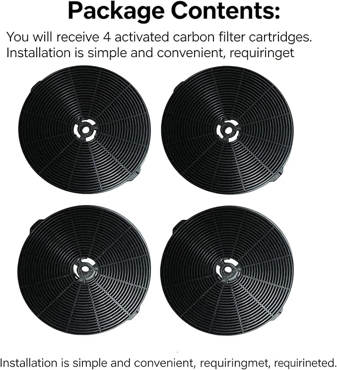 4 Pack CFK1-TM Carbon Charcoal Filter For Cosmo Range Hoods UMC30, UC30, UC36, UMC36, FIT For Tieasy USGDCF-G, JOEAONZ YYCF02,FIREGAS CC170