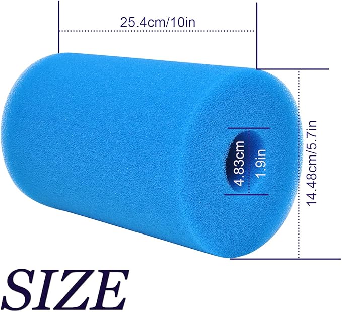Type B Washable Pool Sponge Filter, Reusable Swimming Cartridge Foam Filter for Compatible with in-tex Type B (2 Pcs)