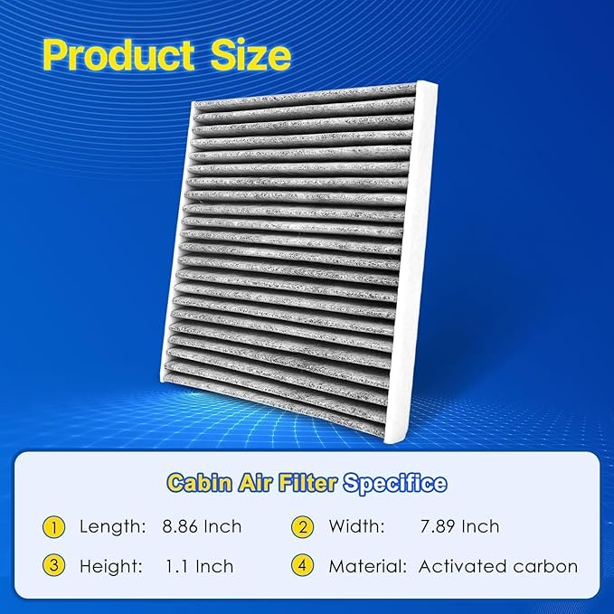 3 Pack Cabin Air Filter w/Activated Carbon Fits 2016-2021 Tucson, 2020-2026 Venue, 2018-2023 Kona, 2022-2023 Kona N, 2019-2021 Veloster/N, Replace CF12160, 97133-D1000, 97133-D3000, 97133-J9000