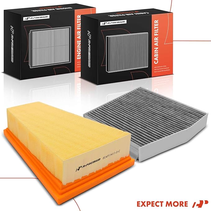 A-Premium 2-PC Engine & Cabin Air Filter with Activated Carbon Compatible with Mercedes-Benz CLA250 2014-2019, GLA250 2015-2020 & Infiniti QX30 2017-2019