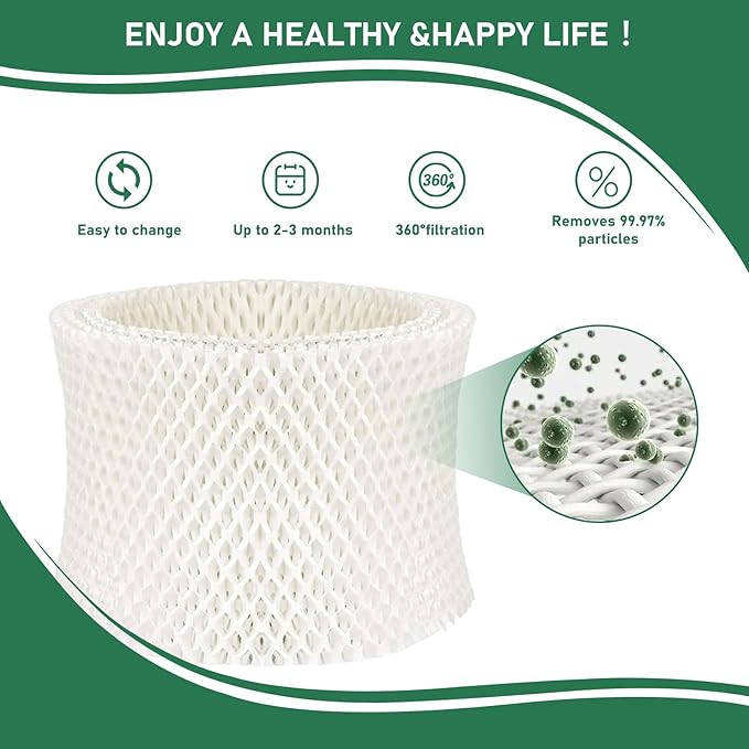 MDH-0103JB Humidifier Wicking Filter Replacement Compatible with Mainstays MDH-0103JB Humidifier Wick Filters, 3 Pack