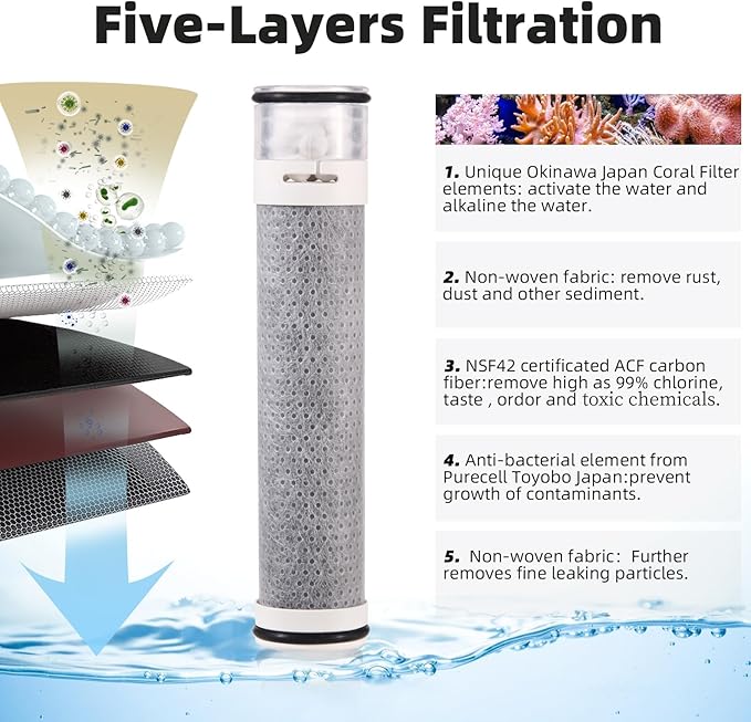 Carbon Filters High Pressure Shower Head Handheld, Remove Chlorine, Chloramine, Fluoride,Heavy Metals, Toxic Chemicals Reduces Dry Itchy Skin.5 Spray Mode for Hard Water with Hose Bracket(PT-818)