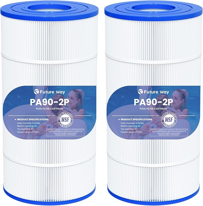 Future Way C900 Pool Filter Cartridge Replacement for Hayward C900, Replace Pleatco PA90, Hayward CX900RE, Unicel C-8409, 90 sq.ft, 2 Pack