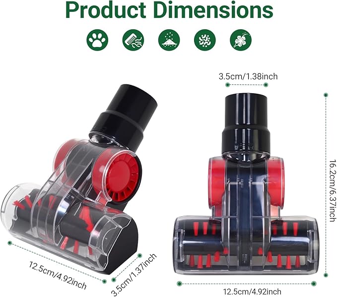 EZ SPARES Turbo Brush Compatible with Shark NV NVZ APEX | 32mm 35mm Pet Hair Power Head | Anti-Tangle Carpet & Stairs Attachment | Sofa Vacuum Cleaner Parts