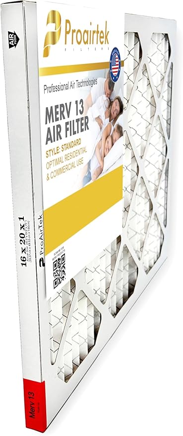 Proairtek AF16201M13SWH Model 16x20x1 Pack of 4 Air Filters, MERV 13; Ideal for Anyone Wanting Clean, Crisp Air in Their Home