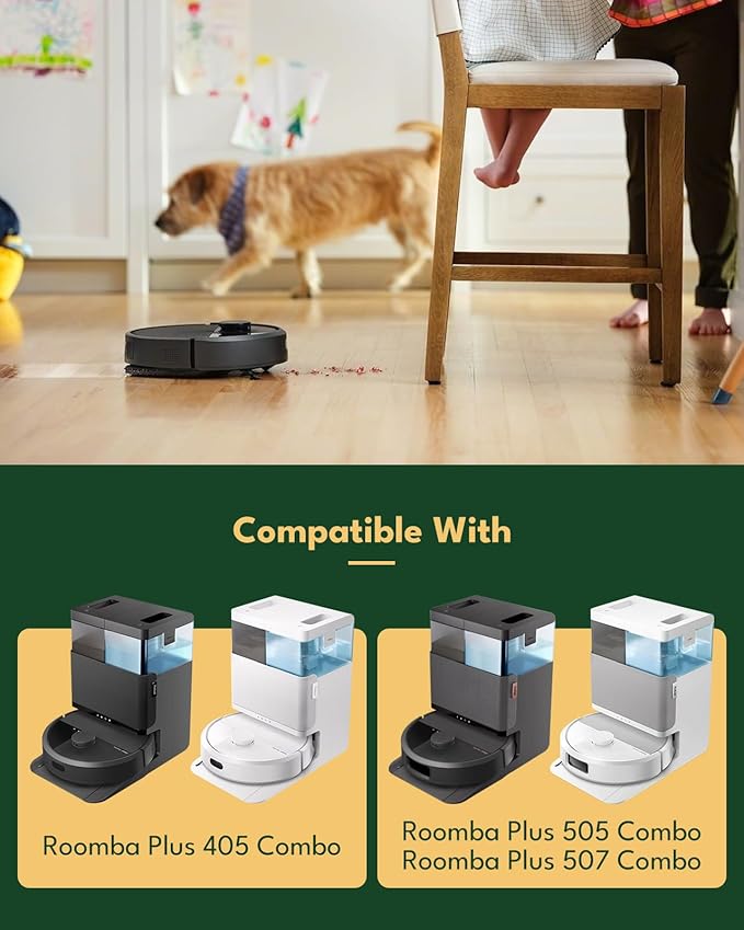 28 Pcs Accessories Set for iRobot Roomba Plus 405/505/507 Combo Robot Vacuum Cleaner: 2 Main Brushes, 6 Side Brushes, 4 HEPA Filters,8 Dust Bags, 6 Mop Pads, 2 Cleaning Brushes