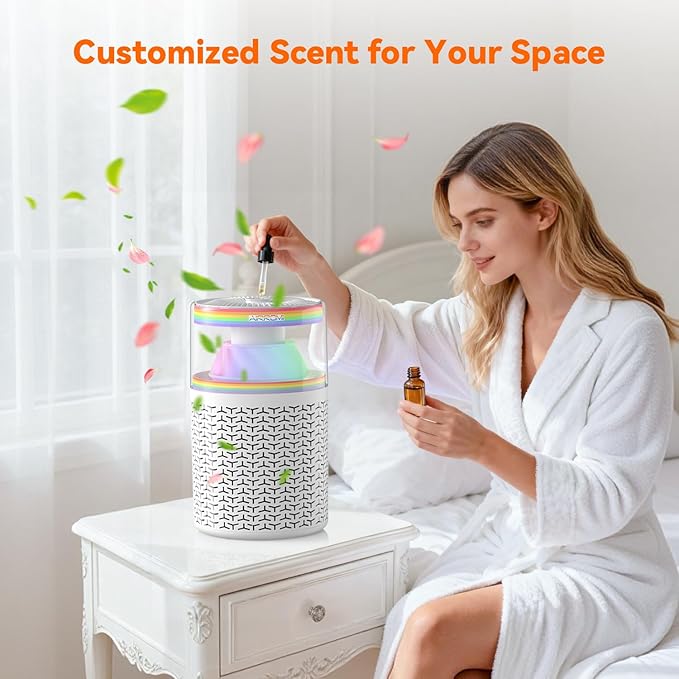 AIRROMI Pet Air Purifier for Home & Bedroom, HEPA Activated Carbon Filter, Removes Pet Dander & Odor, Allergies, Smoke, Hair, Night Light, Fragrance Sponge, Up to 658 ft², A2002 Rainbow