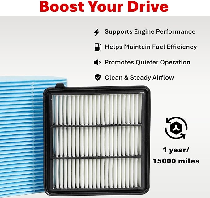 Engine Air Filter&Cabin Air Filter Combo Pack-Compatible with Honda CRV CR-V 1.5T 2023-2026;Civic 1.5T 2022-2026,Accord 1.5T 2023-2026-CA12932&CF11182