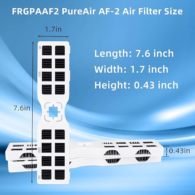 9 Pack FRGPAAF2 RAF-2 Refrigerator Air Filter for Frigidaire Pure air FRGPAAF2 Air Filter Replacement Fridge AF2 FRFS2823AS FRFS2823AW FRFN2823A GRFS2853AD GRFS2853AF0 FRFC2323AS FRFS2823AD