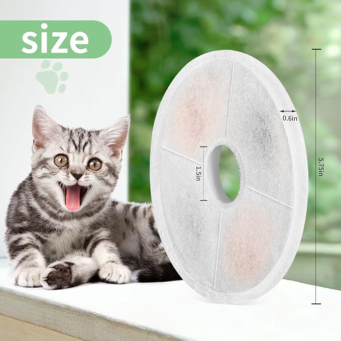 16 Pack Cat Water Fountain Replacement Filters Fit for 3L Flower Water Dispenser Automatic Pet Dog Cat Fountain Filter