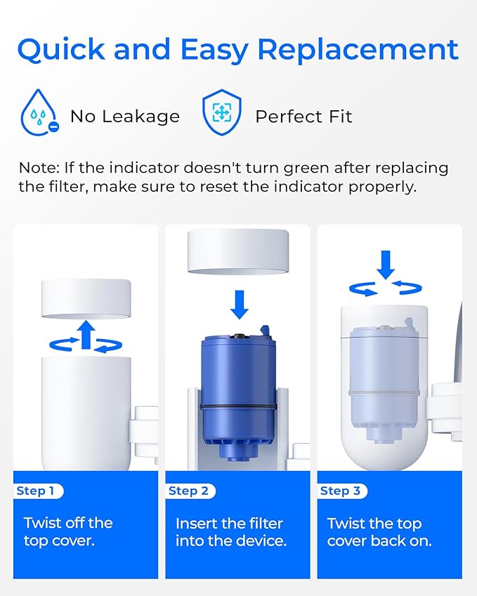 Waterdrop C08A Faucet Water Filter, Compatible with All PUR® PLUS Water Filter, PUR® PLUS RF9999® Faucet Water Filter, NSF 42 Certified, 6-Month, 600-Gallon, 2 Pack