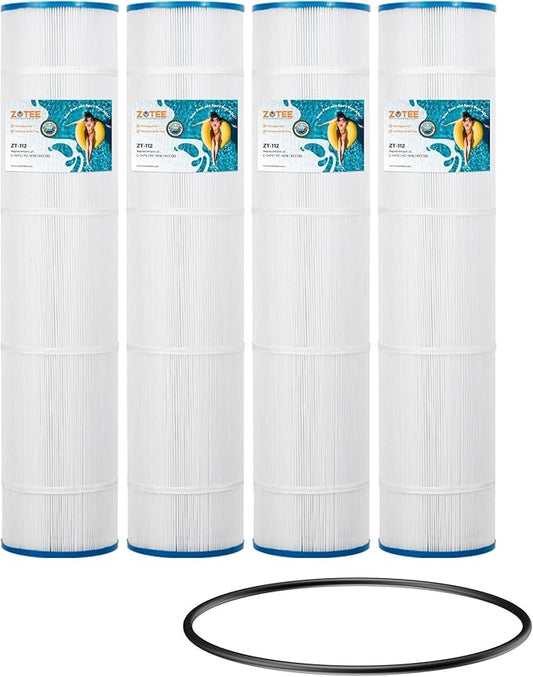 ZOTEE PCC130-PAK4 Pool Filter Cartridge Replaces Clean and Clear Plus 520, C-7472, Darlly 71252,FC-1978, 817-0143, PLFPCC130, 32-1/16" x 7" Pool Filter, 4 Pack+ O Ring