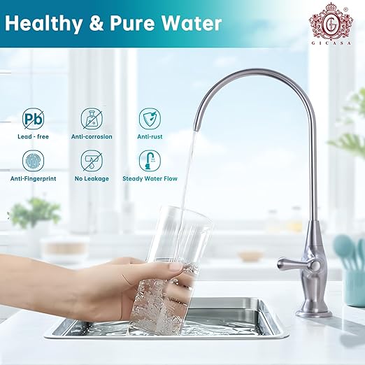 Sink Drinking Water Faucet, Sink Water Filter System, Suitable for Most Reverse Osmosis or Water Filtration Systems, Stainless Steel Reverse Osmosis Faucet for Kitchen Bar, Brushed Nickel