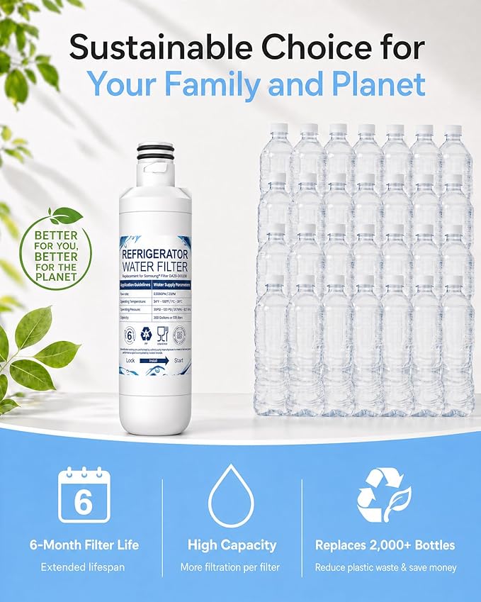 2026 NEW LT1000PC Water Filter & Air Filter Replacement for LG LT1000P, ADQ747935, LT120F – 3x2-Pack Combo