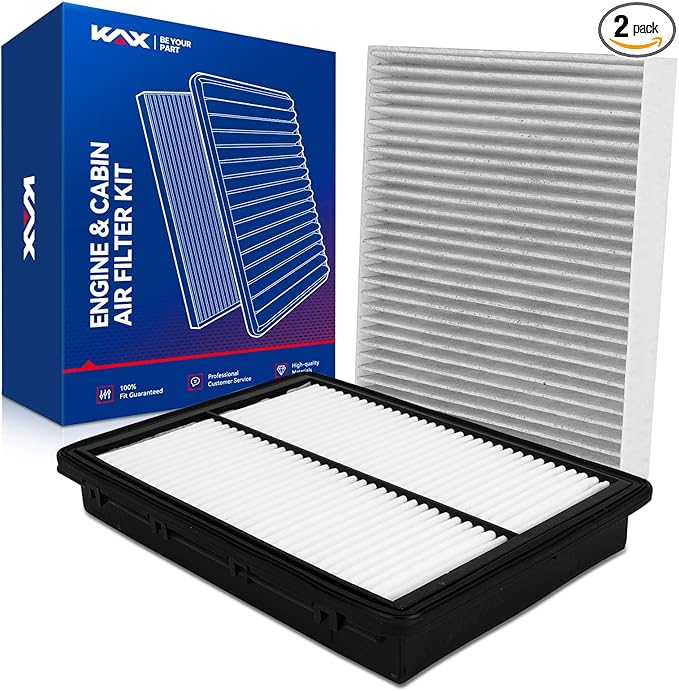 KAX Engine & Cabin Air Filter Kit, Replacement for Hyundai Santa Fe Sport 2017-2018, Kia Sedona 2015-2021, Replace# CA11943 CF11819