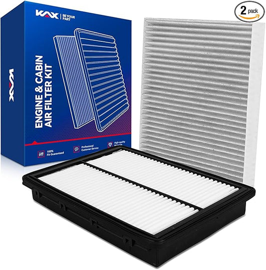 KAX Engine & Cabin Air Filter Kit, Replacement for Hyundai Santa Fe Sport 2017-2018, Kia Sedona 2015-2021, Replace# CA11943 CF11819