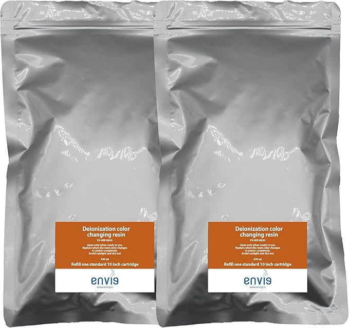 Envig Mixed Bed Deionization Color-Changing DI Resin Filter Cartridge Refill - Pack of 2 (630 mL per Pack)