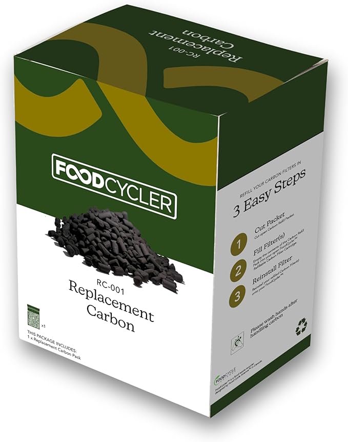 FoodCycler Carbon Filter Replacement for Eco 3 & Eco 5 - Eliminate Odors & Maintain Performance - Odor Control, Food Waste Disposal, Long-Lasting Carbon Filter, Easy to Install (1-pack)