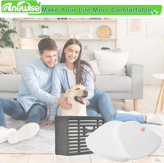 Anewise Filter Replacement for Shark Navigator NV586 NV581 NV581Q NV585 NV580 Powered Lift Away DLX Upright Vacuum, 1 HEPA Post Filter +2 Foam & Felt Filters, Compare to Part # XFFT580 & XHEP580
