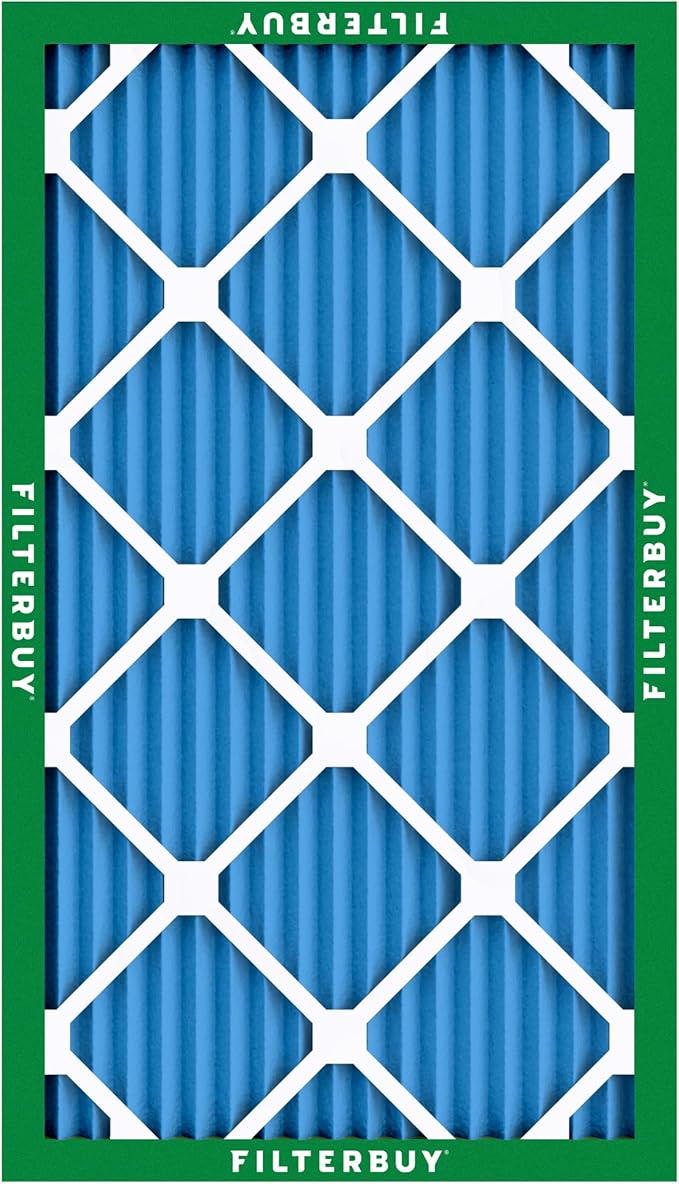 Filterbuy 15x25x1 Air Filter MERV 13 Optimal Smoke & Allergy Defense (6-Pack), Electrostatic Pleated HVAC AC Furnace Filters Replacement, Made in USA (Actual Size: 14.50 x 24.50 x 0.75)