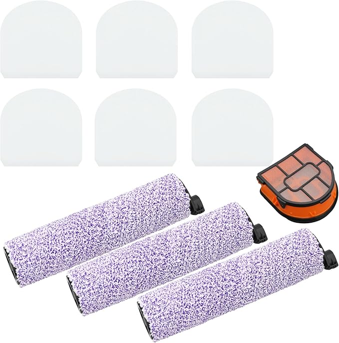3 Brush and Filter kit for Shark AW261 WD261 WD101 AW302 WD161 WD201 WD100 WD200 WD101 HydroVac 3 in 1 Vacuum, Replace part WDFF1 WDB1