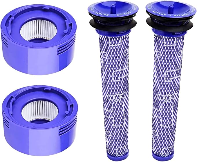 4 Pack Replacement Kit Pre & Post Motor HEPA Filters for Dyson V7 V8 SV10 SV11 Absolute Animal Motorhead Vacuum Cleaner Part # 965661-01 & 967478-01