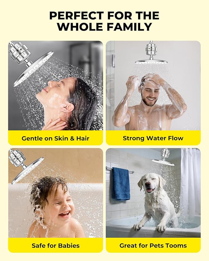 4 Pack Universal Shower Filter Cartridge- 99% Removes Chlorine, Fluoride, Heavy Metals,Hard Water Impurities - Healthier Skin & Softer Hair,Compatible with Universal Shower Filter