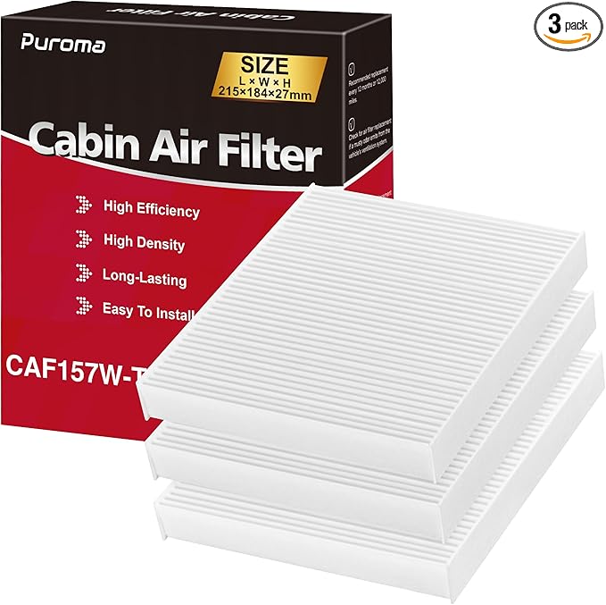 Puroma Cabin Air Filter, Replacement for CP157, CF12157, Compatible with Subaru, Toyota Camry, RAV4, Highlander, Corolla, Sienna, Pruis, Venza and Avalon, Lexus, Mazda