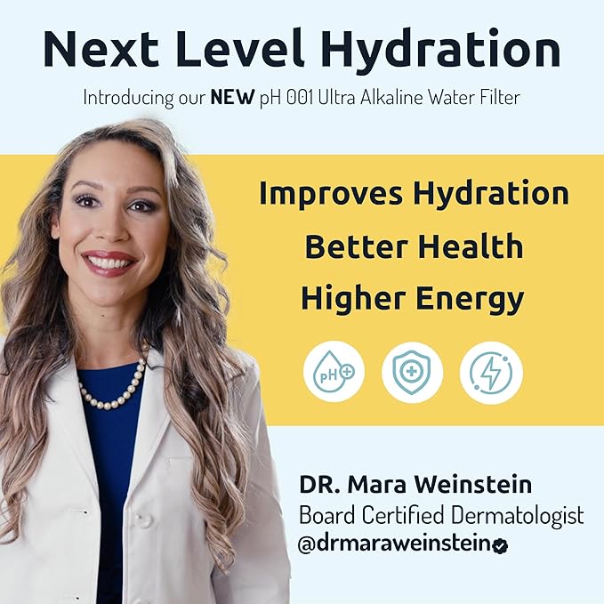 Invigorated Water PH001 Ultra NSF Certified Alkaline Water Filter Replacement for Pitchers & Dispensers, BPA-Free, Reduces Chlorine, Copper & Heavy Metals, Raises pH, 96 Gallons/Filter (3-Pack, White)