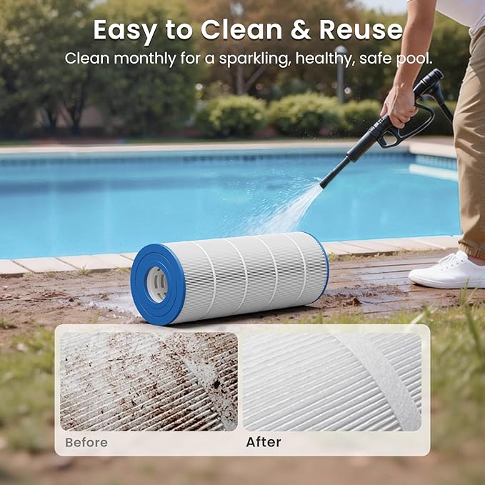 Future Way CC1500e Pool Filter Cartridge Replacement for Hayward XStream CC1500, Replace Hayward CCX1500RE, Pleatco PXST150, Unicel C-8316, 150 sq.ft