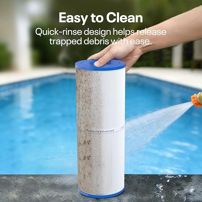 POOLPURE PRB25-IN Hot Tub Filter Replace Unicel C-4326, Guardian 413-106, Filbur FC-2375, FC-2370, 3005845, 17-2327, 100586, 33521, 25392, 817-2500, 5X13 Drop in Spa Filter 2 Pack