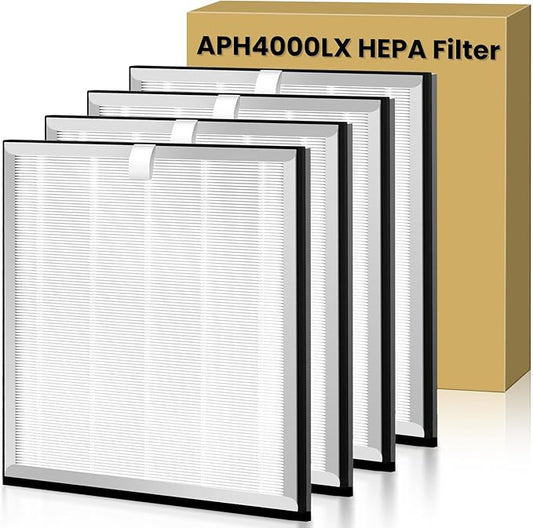 4 Pack APH4000 Replacement Filter Compatible with KNKA APH4000 Air Purifier,3-in-1 HEPA and Activated Carbon Filter