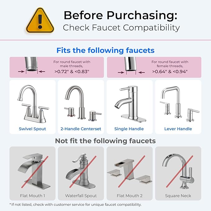 Waterdrop FC-02 Faucet Water Filter for Skin Care, Bathroom Sink Filter, NSF Certified Faucet 0.01μm Ultra-Filtration Water Filter, Reduces Chlorine Lead-Free Material, 320 Gallons, Pink, 1 Filter
