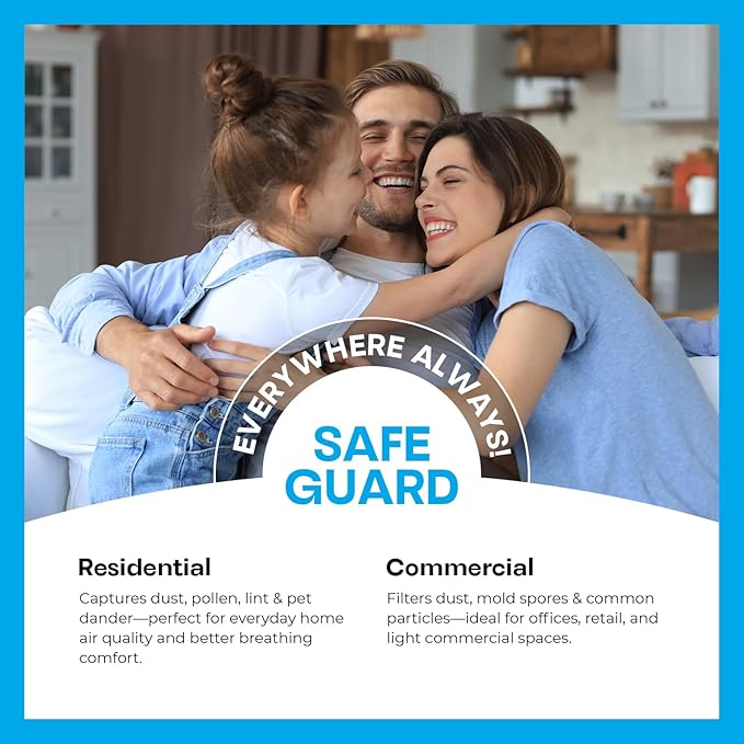 Simply 20x30x1 Air Filter, Merv 8, 4 Pack, For Home AC Furnace & HVAC (Actual Size: 19.94"x29.94"x0.75") DUST, Pet & Allergy Control,