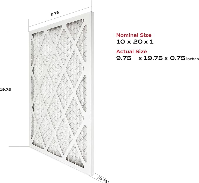 True Blue 10x20x1 MERV 11 Allergen Air Filter (4-Pack) | Electrostatic Pleated HVAC Furnace Air Filter | Replacement Filter for Home Use | Made in USA