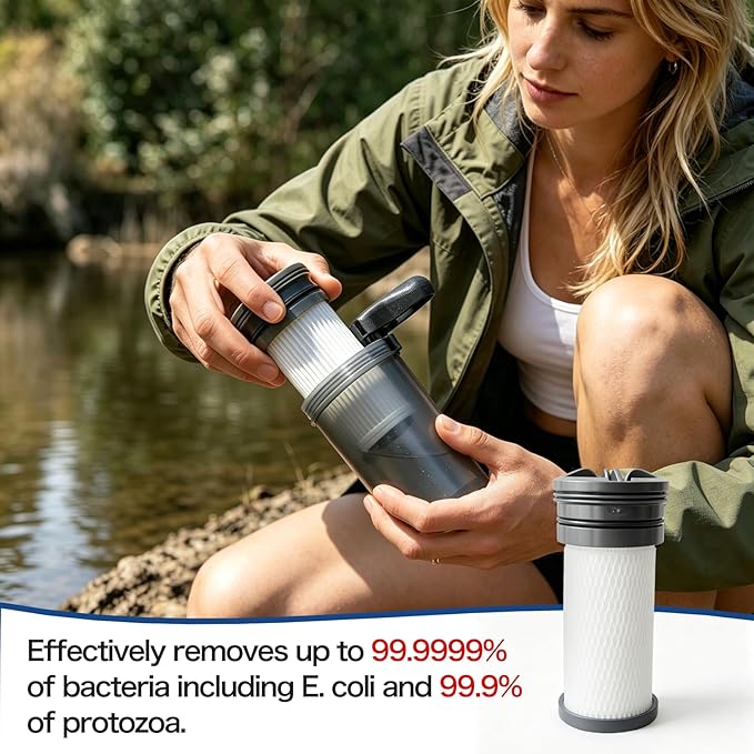 Water Filter Replacement Cartridge for Katadyn Hiker Water Filter Systems - 200 Gallons Capacity, Taste Improvement, Water Replacement Filter for Camping, Hiking, Backpacking