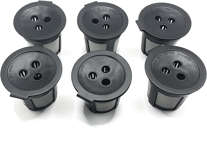 Pack of 6 Replacement Reusable Refillable K Cup Coffee Filter Pods For Ninja Dual Brew Coffee Maker
