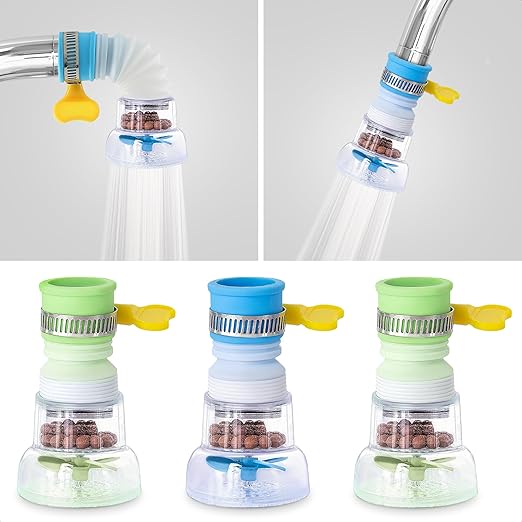 3 Pcs Faucet Filter Set - Water Faucet Extenders 360 Rotating, Adjustable Water Purifier for Sink (0.83 x 2.6 x 1.85), Easy to Install and Store, Reduce Water Waste, Good for Kitchen and Bathroom