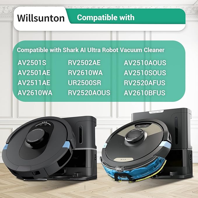 7 Pack AV2501S Accessories Kit Replacement for Shark AI AV2501S AV2501AE RV2502AE RV2520AOUS AV2510AOUS AV2511AE RV2610WA AV2610WA AI Ultra 2- in-1 Robot Vacuum Cleaner Filters