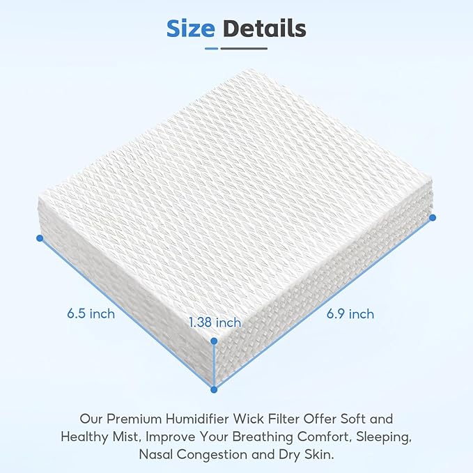 4-Pack HFT600 Humidifier Replacement Wicking Filter T for Honeywell Hev615 Hev620 Humidifier, Compatible with Honeywell HFT600 Humidifier Filter T, Replace Part# HFT600T HFT600PDQ