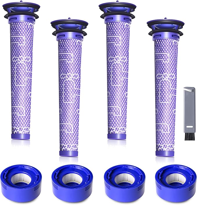 keluke Vacuum Filter Replacement Kit Compatible with Dyson V7, V8 Animal, V8 Absolute & SV10 Cordless Vacuum Cleaners, Replaces Part # 965661-01 & 967478-01 (8P)