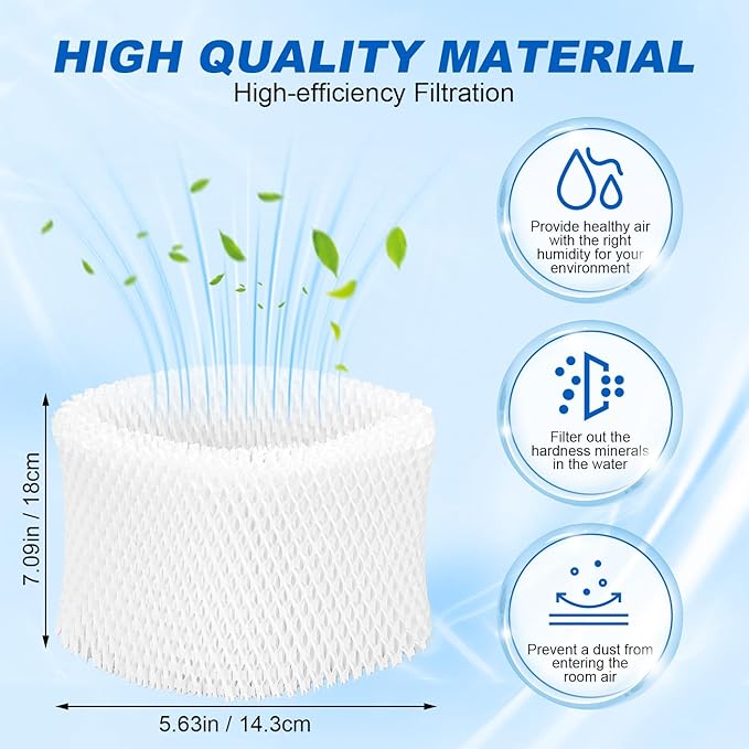 4 Pack Humidifier Wicking Filters Compatible with Honeywell HC-888, HC-888N, Humidifier Filter C Replacements for HC888 HCM-890 HEV-320 Series and Duracraft D88 DCM-200 DH-890