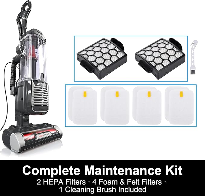 ZU102 Filter Replacement for Shark ZU102 ZU100 Rotator Pet Upright Vacuum, Include 2 HEPA Filters and 4 Foam & Felt kit for Pet Homes, Remove Hair, Dander, Pollen & Dust