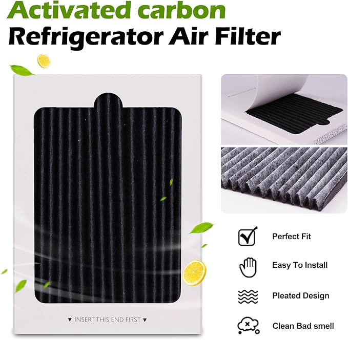 3 Pack Refrigerator Air Filter Replacement for Frigidaire and Electrolux EAFCBF Fridge Replace 242061001, 242047801, 242047804, Effective Filtration with Activated Carbon Filter