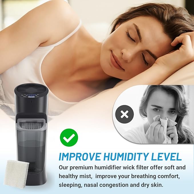 Lemige 6 Pack Humidifier Wicking HFT600 Filters T Compatible with Honeywell Tower Humidifier HEV615 HEV620, Compare to Part HFT600T HFT600PDQ